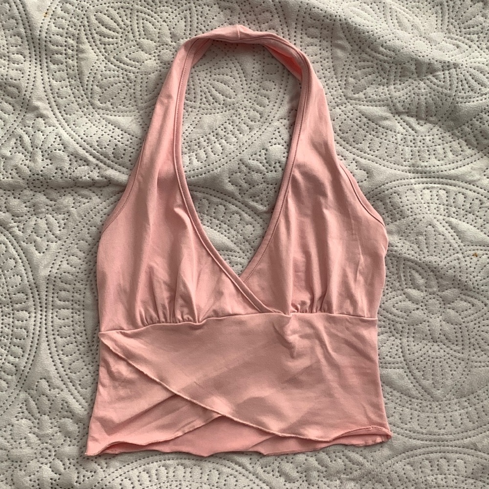 pink halter top from shein